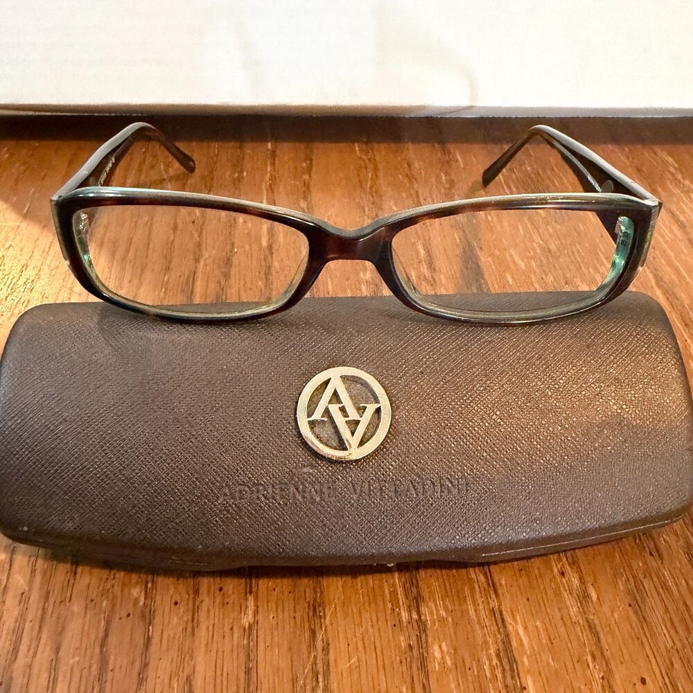 Adrienne Vittadini 1094 TORT BLU Eyeglass Frames 53-17-135 w/ Case